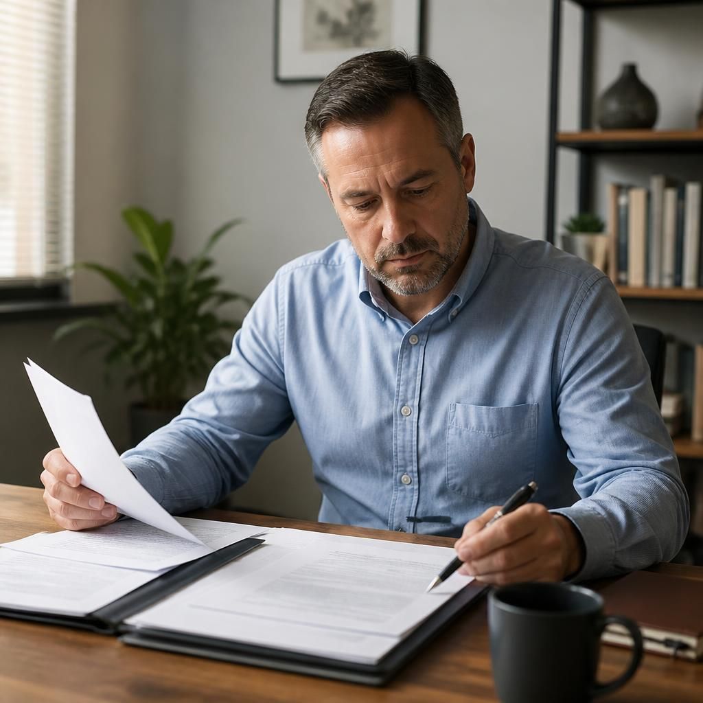 Asesor revisando documentos